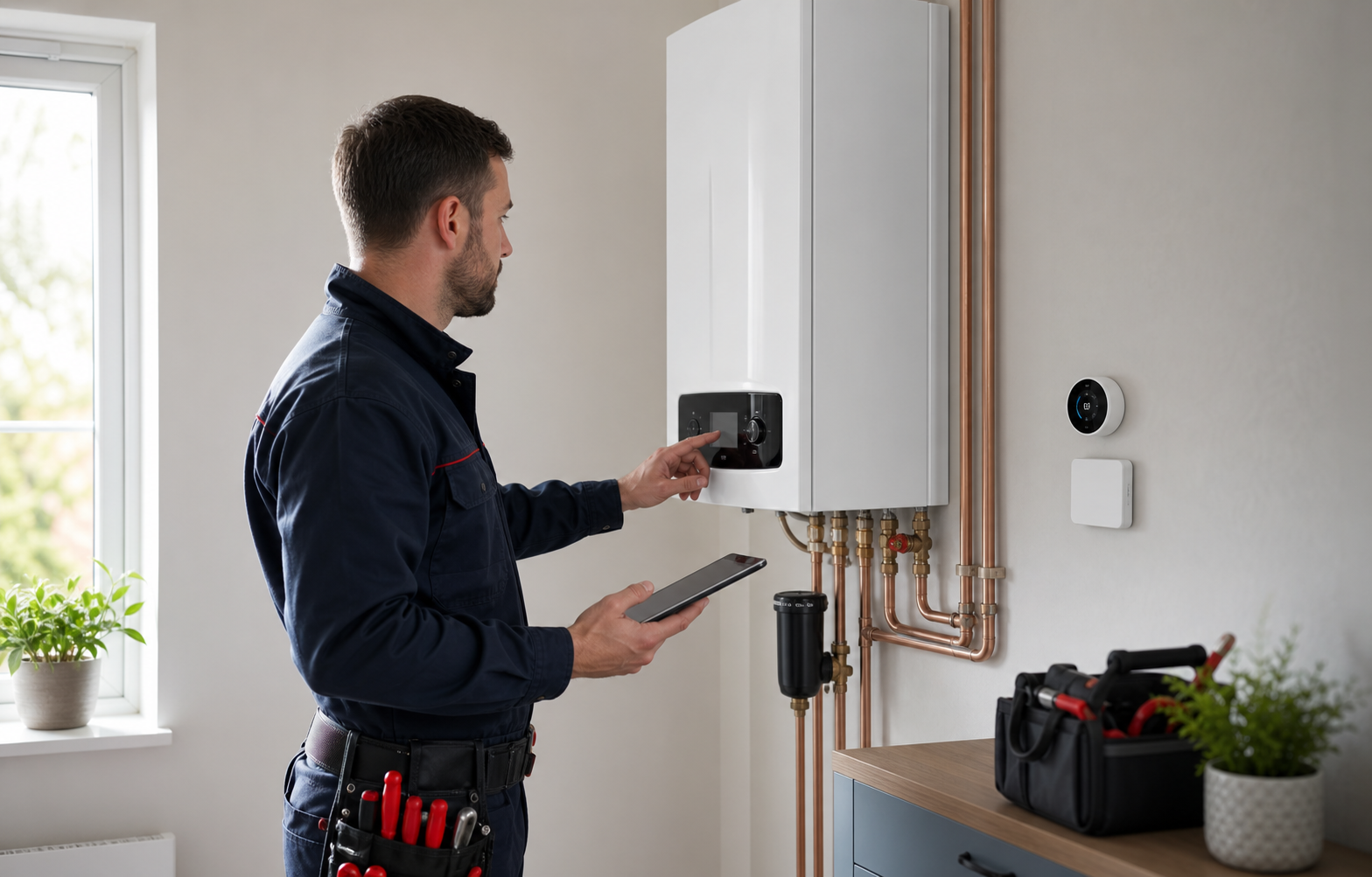 Sublime boiler installation with modern heating controls